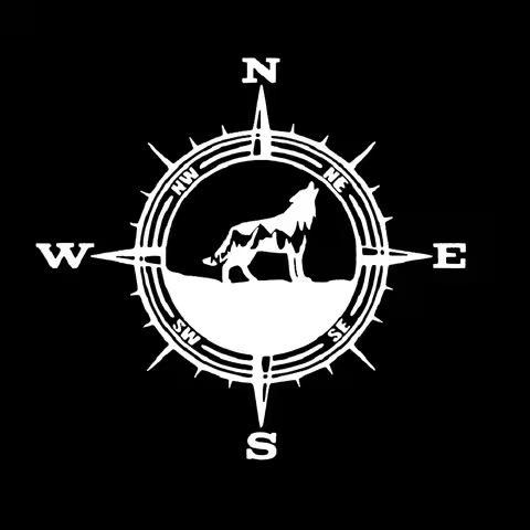 for COMPASS WOLF MOUNTAIN Vinyl Decal -Sticker for Jeep Car Truck Bumper Wall Window Motorcycl Helme