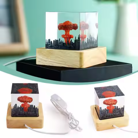 Creative Nuclear Mushroom Cloud Night Light Explosion Bomb USB Table Lamp 3d Desktop Ornament Kids B