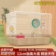 rumah hamster hamster 47 Cage 12cm High Chassis Breathable Wire Cage Household Hamster Golden Wire H