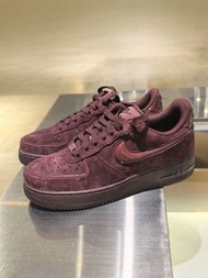 香港正品Nike Air Force 1 Low酒紅色麂皮 男女款空軍一號休閒運動板鞋 AF1