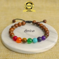 THE focus Chakra Bracelet 7 Natural Stones mixed with Kaokah Wood Koka Kaukah ORIGINAL Original by R