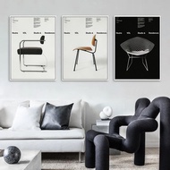 Bauhaus Iconic Mid-Century Chair Exhibition Furniture Canvas Painting Posters Modern Minimalist Livi