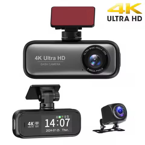 4K Front & Rear Dash Cam Built-in GPS 2.4G WiFi with 1.97 Inch IPS Screen Ultra Night Vision 24H Par