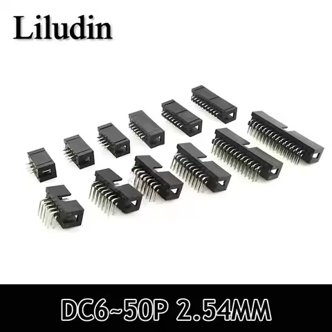 10PCS DC3 6P 8P 10P 14P 16P 20P 26P 30P 34P 40P 50P 2.54mm Socket Header Connector ISP Male Double-s