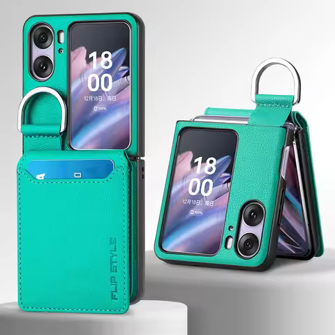 Magnetic Ring Holder Wallet Cards Solt Phone Case For OPPO Find N2 Flip 5G CPH243 findn2flip Kicksta