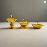 KAF 3-Size Oil Lamp Can Be Lit Durable Brass Alloy Enhances Prestige. Use To Worship Buddha/God TK-9