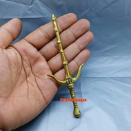 Souvenir Miniatur Trisula Kembar Kuningan Aksesoris Dekorasi Trisula Kuningan