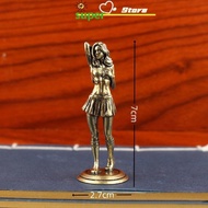 MISSYU Alloy Finish Feminine Statue Exquisite Handcraft Retro Aesthetic Decor for Home Office Cubicl