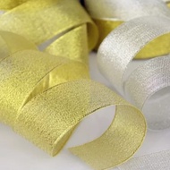 1roll Glitter Metalic Organza Ribbon Ideal For Box Deco Gold Ribbon Silver Ribbon