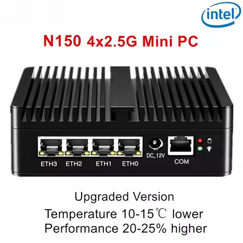Topton 12th Gen Intel Twin Lake N150 Soft Router N5105 N6415 N6210 4*2.5G LAN Fanless Mini PC pfSens