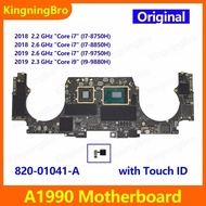 Laptop A1990 Motherboard For MacBook Pro Retina 15" A1990 Logic Board i7 i9 16GB 32GB With Touch ID 