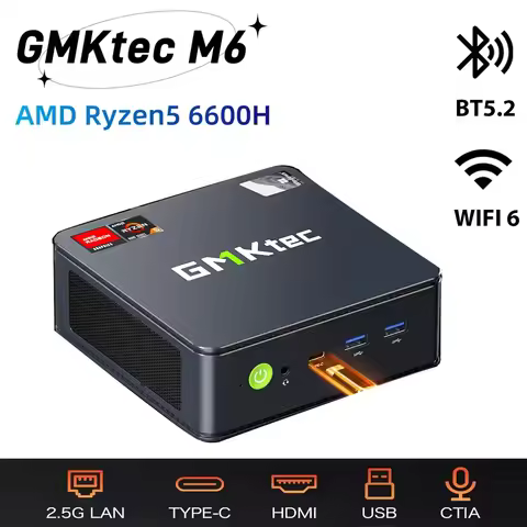 GMKtec M6 R5 6600H/M6 Ultra R5 7640HS MINI PC DDR5 5600Mhz 16GB 500GB Nvme SSD WIFI6 BT5.2 USB4.0 Wi