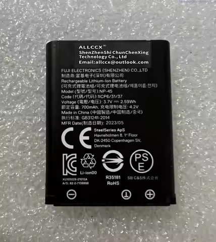 ALLCCX 2025 New 3.7V 700mAh Wireless Bluetooth Headset Batterty NP-45 For Steelseries Arctis Nova Pr