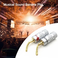 SMILE Nakamichi Banana Plug, for Speaker Wire Pin Screw Type Musical Sound Banana Plug, Black&amp;Red Banana Connectors Plugs Jack Gold Plated Audio Jack Connectors