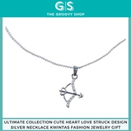 Ultimate Collection Cute Heart Love Struck Design Silver Necklace Kwintas Fashion Jewelry Gift