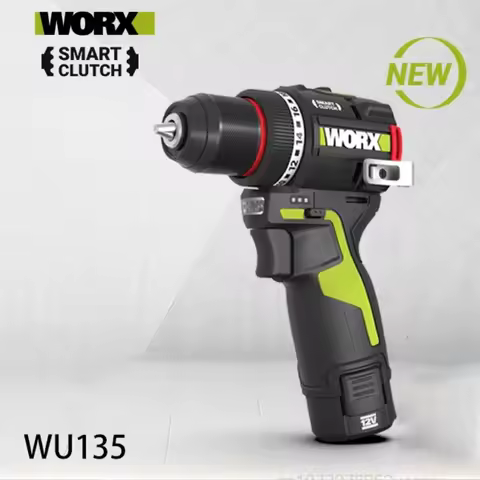 2025Y New Style WORX WU135 Cordless Electric Drill 12V 50Nm 1800rpm Brushless Motor Smart clutch Met