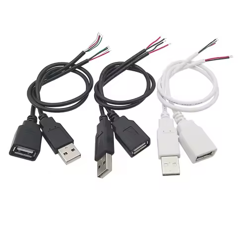 0.3m/1m/2m 5V USB Power Supply Cable 2/4 Pin USB 2.0 Type A Male Plug/Female Jack Wire Charger Charg