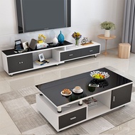 Color Matching Simple Economical Storage Living Room Small Apartment Black White Modern TV Cabinet 1