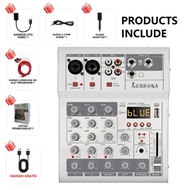 CHANEL LUXSONA Mixer 4 Channel/ Audio Mixer/99DSP 4 Channel Mixer Mini/ Amplifier Bluetooth Mini Pro