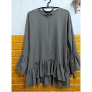 BOHEMIAN STYLE DARK GREY BLOUSE TUNIC