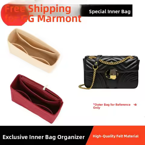 Felt Cosmetic Bag Inner Storage Pouch for Gucci Marmont Tote Bag Women's Pure Color Home Storage Pol