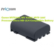 Canon MVX250i, MV X250i, MVX-250i Proocam Viloso NB-2LH Compatible Battery
