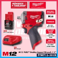 Milwaukee FIWF12-0C / FIWF12-301B M12 Fuel Stubby Impact Wrench 1/2"