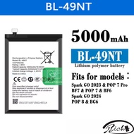 Battery BL-49NT For Tecno Spark GO 2023 POP 7 PRO Phone Bateria BL49NT Replacement Battery