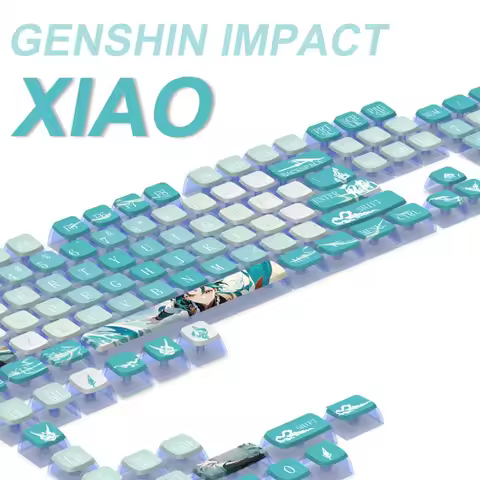 125Key Keycap Genshin Impact Xiao Hutao Beelzebul Nahida Pudding Keycaps With Transparent Backlight 
