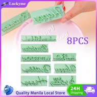 8PCS/Set Plastic Happy Birthday Letters Mold Stamp Happy Birthday Best Wishes Baking Fonts Molds
