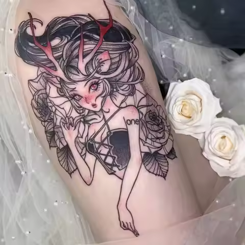 Waterproof Temporary Tattoo Sticker cool Fake Tatto Flash Tatoo Anime Tattoo body art for Girl Women