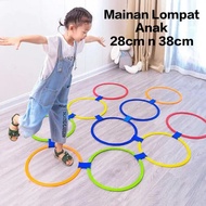 Jumping Toy Set of 10 Ring Children's Hopscotch Toys 28cm & 38cm Children's Jumping Toy Media/