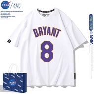 NASA Kobe Shortsleeve Tshirt Men Summer Basketball Training 24 Number Pure Cotton Clothes Youth Tren