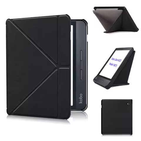 Stand Case For Kobo Libra H2O 7" EReader Ebook Pocket Pouch Premium Leather Multiangle Origami Model