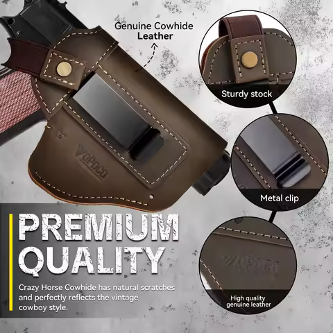 2026 New IWB/OWB Leather Holster for Glock 17/19/23/26/42/43X Taurus G2/G2C/G3C Concealed Carry Gun 