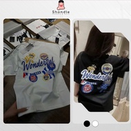 M.L.B Wonderful T-shirt Basic Print Multicolor 2-Way Cotton Fabric Loose Form Unisex Full Tag Mac Sh