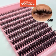 DIY 10 rows of 8-16mm mixed D-roll clustered , single eyelash extension, soft and natural