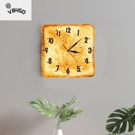 VB45D Accurate Wall Clock Toasted Bread Shape Timepiece Modern Design Watch Home Decor