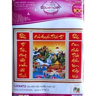 [HCM]Tranh thêu chữ thập thư pháp cửu huyền thất tổ LV3472 - kích thước  92 * 63