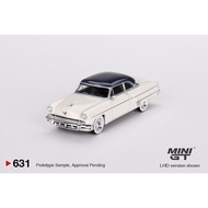 MINI GT 1/64 #631 Lincoln Capri 1954 Arctic White / Atlantic Blue