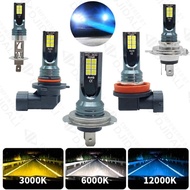 2pcs LED Fog Lights White Yellow Ice Blue H1H3H4H7H11 9005 Super Bright Waterproof  Universal For Ca