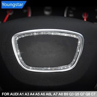 【FY】  Diamond Bling Car Steering Wheel Emblem Ring Cover Trim Sticker for Audi A1 A3 A4 A5 A6 A6L A7