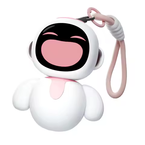 Eiliko Coral Pink - Your Tiny AI Charm Robot That Matches Every Daily Outfit, Fun Electronic Pendant