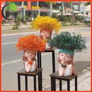 Artificial flowers, vase of dreamy girls with flowers, 36-42cm high, depending on flower pattern to 