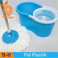 COD Spin Mop Alat Pel Putar Otomatis + Ember Plastik Alat pemutar Stainless Steel Alat Pel Lantai Su