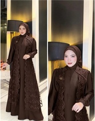 COD Dress Terbaru Marbela Dress BUSUI Velvet Brokat Dress Lebaran Gamis Termurah Dress Kondangan