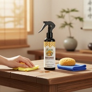 120ml Pro Wax Polish for Wood Furniture with Sponge Cloth, PEG 12 Dimethicone & Polymer Emulsion for