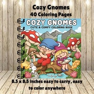 Cozy Gnomes coloring book cute & easy coloring 40 coloring pages Kertas Kertas Mewarna Acrylic