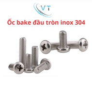 Set of 05 Round Head Bake Screws Size M6 (6 Li) Stainless Steel 304 M6x30