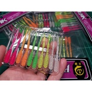 Rubber Worms aji Caro drop shot Length 5.5 cm Pack Of 10 Very Tough ajing Carotene Calorarig